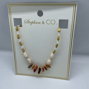 Stephan & CO Gold and Brown Beaded Necklace